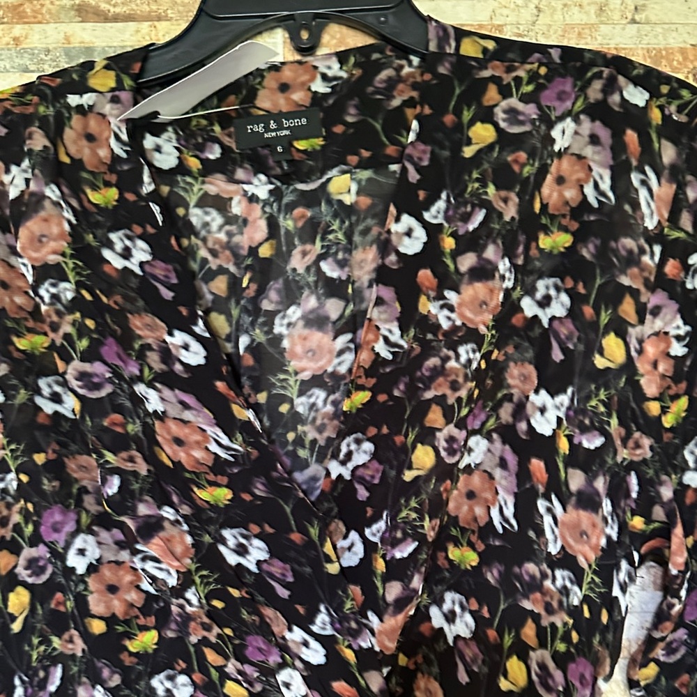 rag & bone Multicolor Floral Long Sleeve Dress - Picture 2 of 6